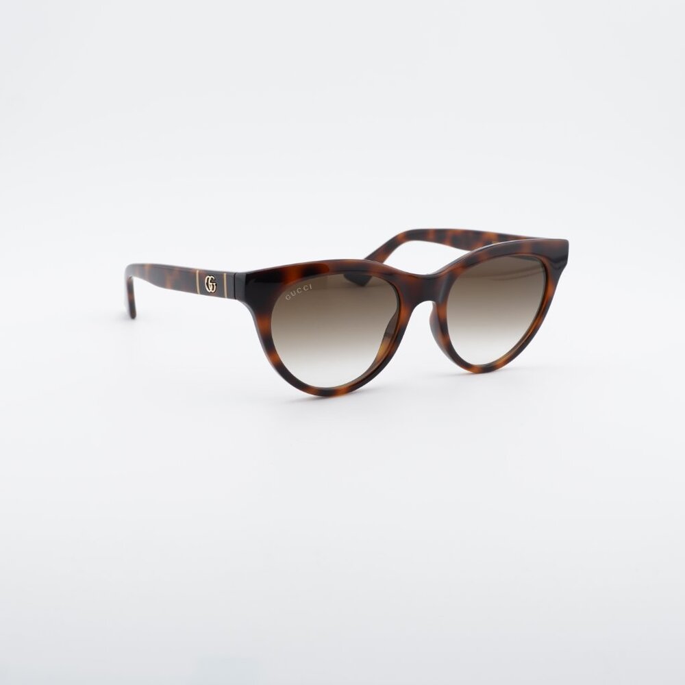 Gucci GG0763S 002 Sunglasses Havana Cat Eye Frame, Brown Gradient Lenses - Picture 6 of 10